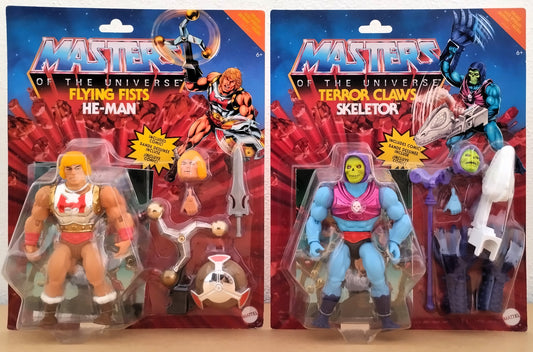 Masters Of The Universe Origins Deluxe Flying Fist He-Man & Terror Claws Skeletor Mattel