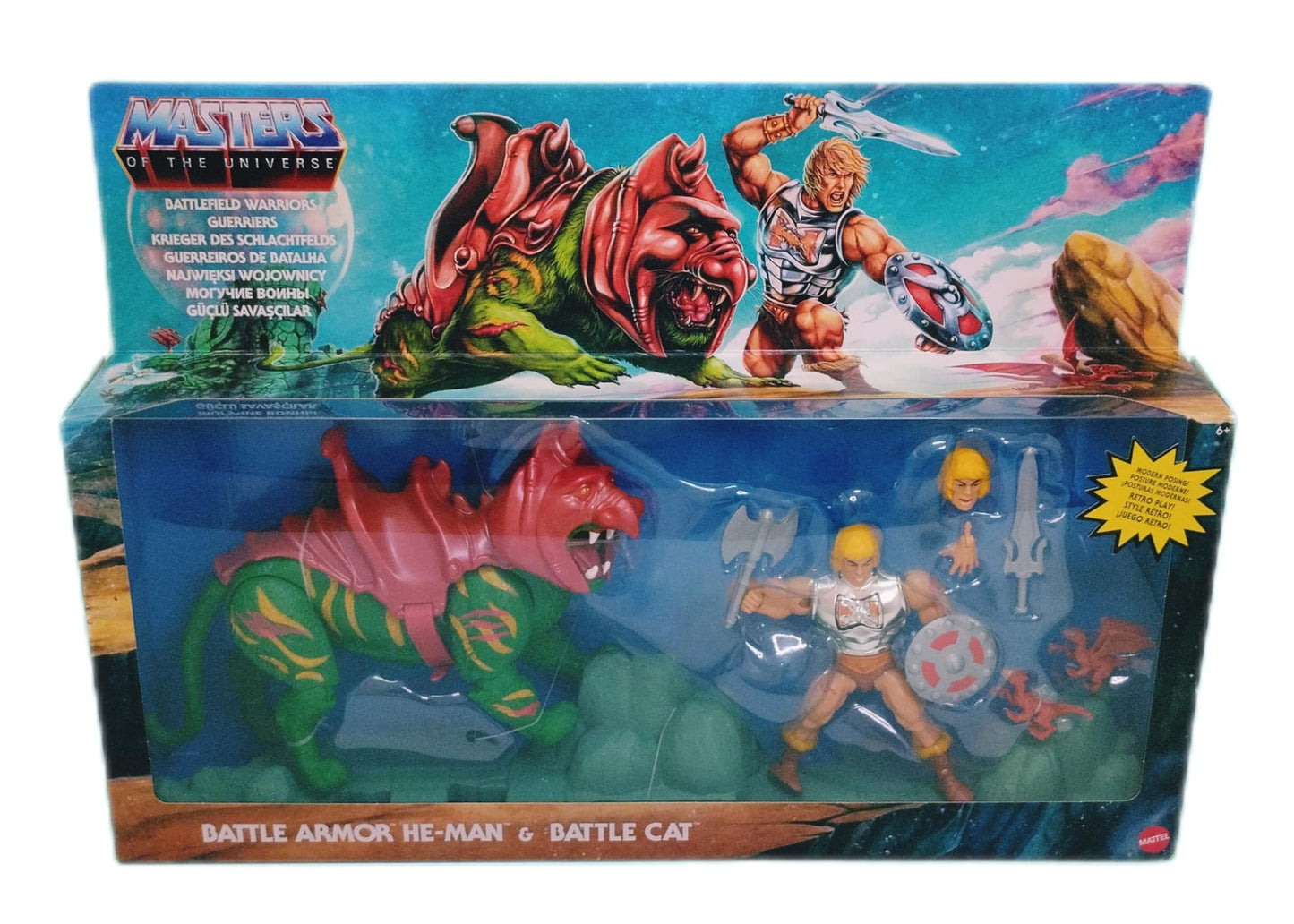 MOTU Origins Retro Deluxe Battlefield Warriors Battle Armor He-Man & Battle Cat 2-Pack Mattel