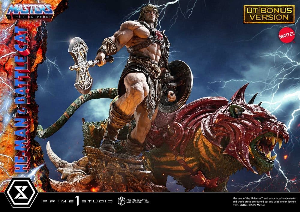 MOTU Real Elite Masterline Series Statue 1/4 He-Man & Battle Cat Ultimate Bonus Version Prime1Studiso PRÉ-RESERVA