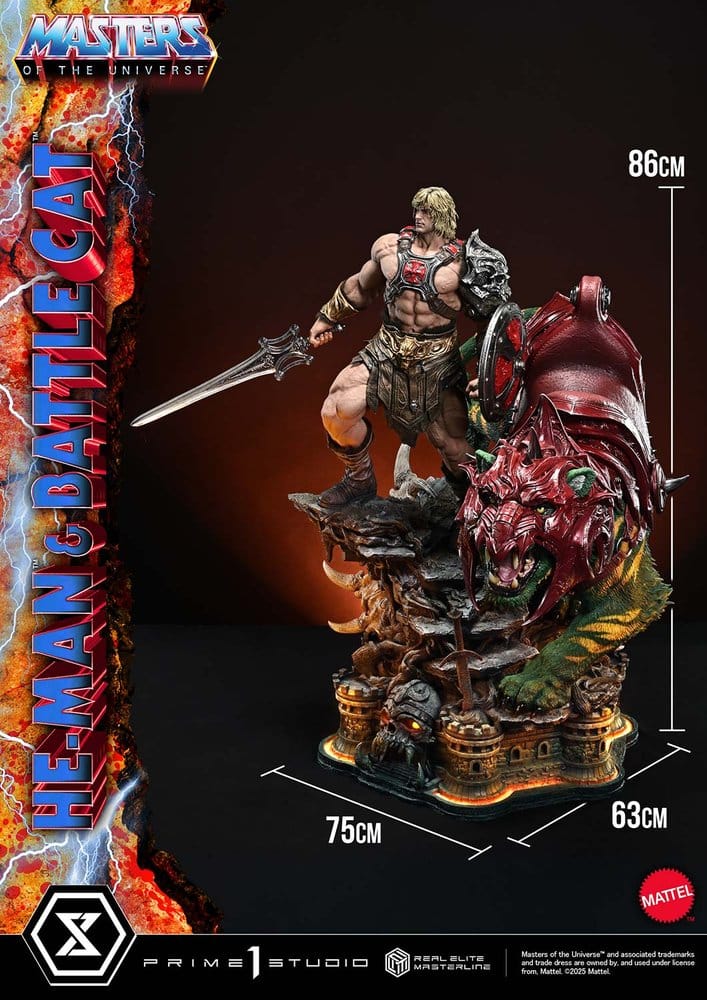MOTU Real Elite Masterline Series Statue 1/4 He-Man & Battle Cat Ultimate Bonus Version Prime1Studiso PRÉ-RESERVA
