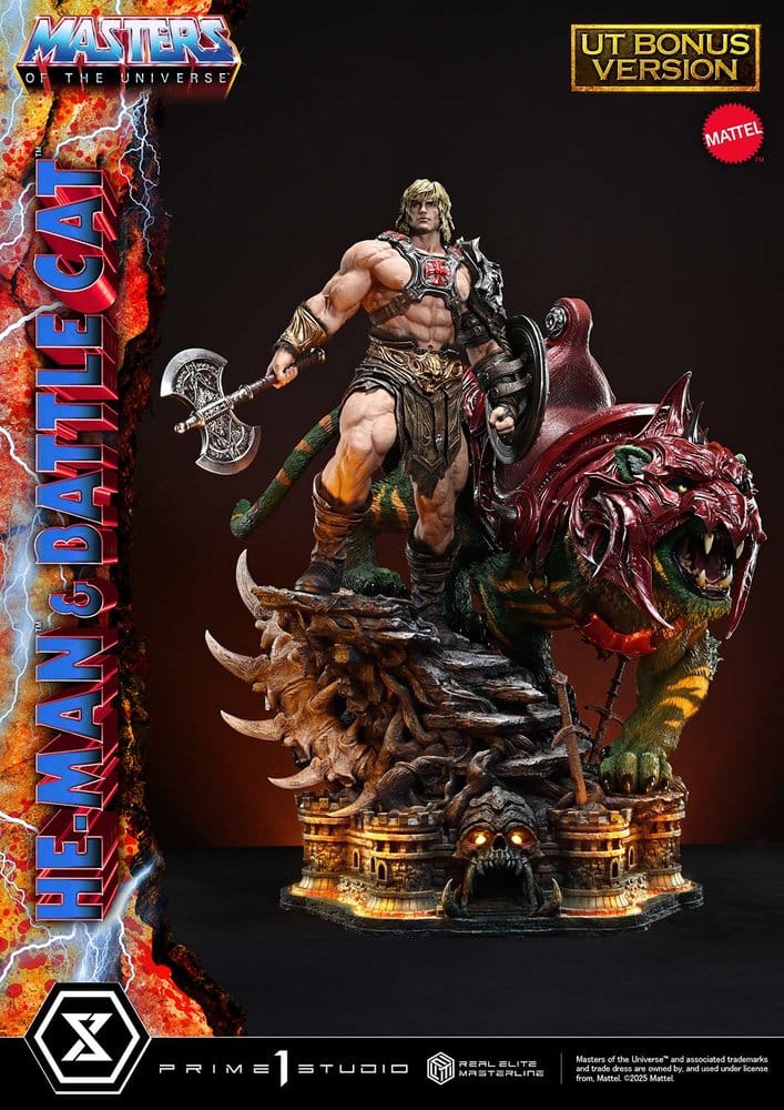 MOTU Real Elite Masterline Series Statue 1/4 He-Man & Battle Cat Ultimate Bonus Version Prime1Studiso PRÉ-RESERVA