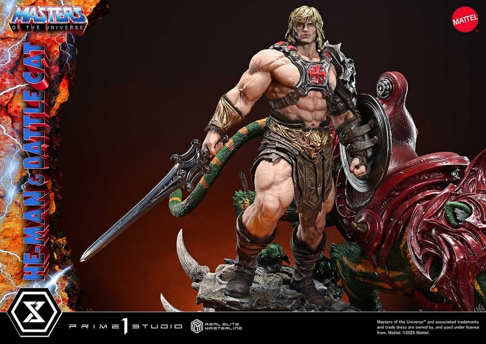 MOTU Real Elite Masterline Series Statue 1/4 He-Man & Battle Cat Ultimate Bonus Version Prime1Studiso PRÉ-RESERVA